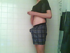 Bi Teenage Boy Stripping in Shower