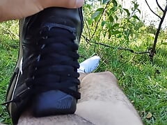 cumming on my nike air max command sneakers in the camp forest