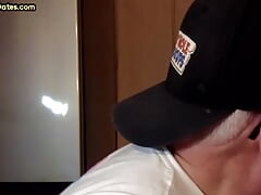 BJ gloryhole DILF sucks cock in closeup homemade video