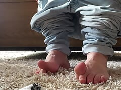 Sweaty Socks and Bare Feet Show + Showing Pretty Cock and Balls and Sock Masturbation