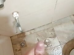 A Quick Pop in the Bathroom at my Female Friend's House (I didn't wash my cum off the floor and she used the bathroom right after me!) ????