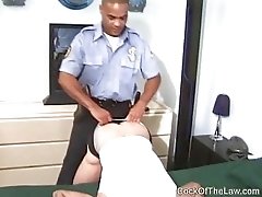 Burglar fucked by horny black cop