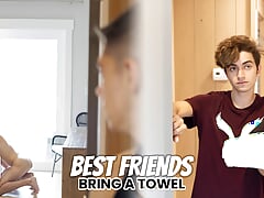 Bring a Towel - Donavan Brings His Friend's Stepdad Dalton a Towel - He Can't Help but Watch and Join - Benvi Watches and Jerks