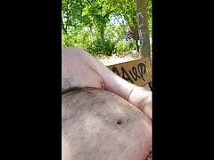 Risky outdoor masturbation