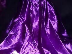 Satin Purple Ballgown Masturbation