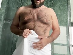 Furry Bear in the Shower