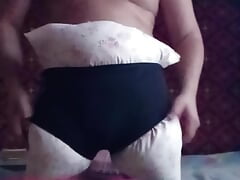 Nice pillow masturbation. Huge dick. Hot dick