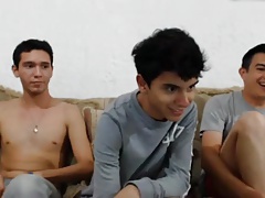 3 Mexican Str8 Guys Jerking Together Their Big Cocks On Cam