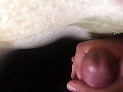 Jerking my small penis while covering in a blanket