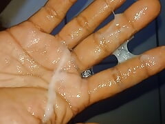 My dick came out a lot of sperm cups on my hands