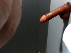 gloryhole fantasy-chastited fag suck dildo in public toilet