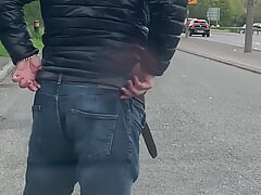 flashing on a busy road