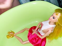 Small Penis Cumming And Pissing On Clothed Barbie Doll