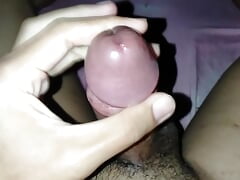Thai twink handjobs his hard cock until cum fountain loads on his relaxed stomach