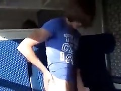 Nasty boys show cocks to the tram vagon public