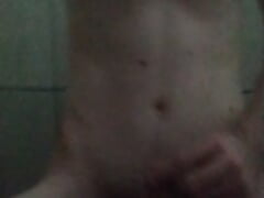 young boy masturbating and showing his body in the shower