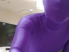 Purple Full Body Tights Masturbation